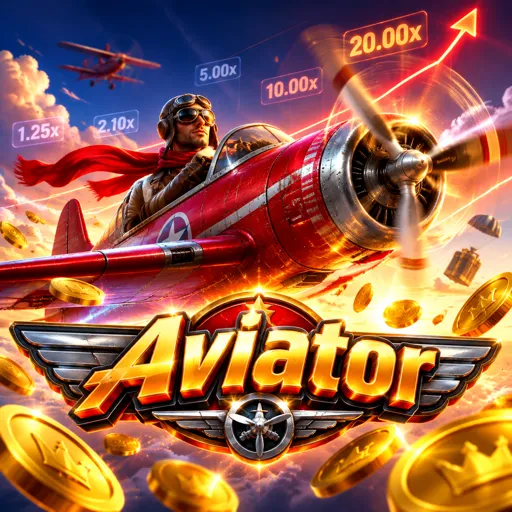 Celular segurado na mão com uma rodada do Aviator em andamento na tela