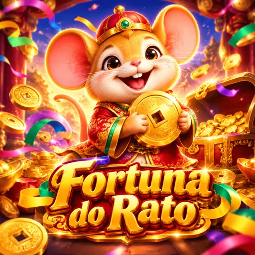 Rato decorado com moedas douradas em slot chinês
